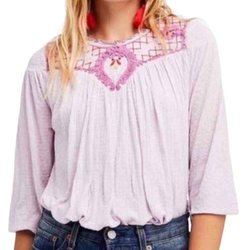 Free People Begonia Lilac Blouse XS NWT